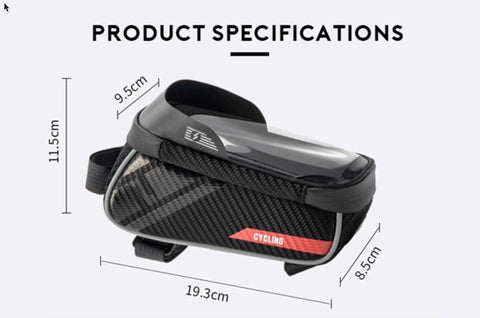 Image of Top Tube Rainproof Bicycle Bag Frame with 6" Cell Phone Case Waterproof Touchscreen Bicycle Bag MTB Cycling Accessories