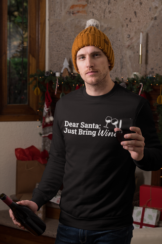 Image of Dear Santa Just Bring Wine!! - Long Sleeve Tee