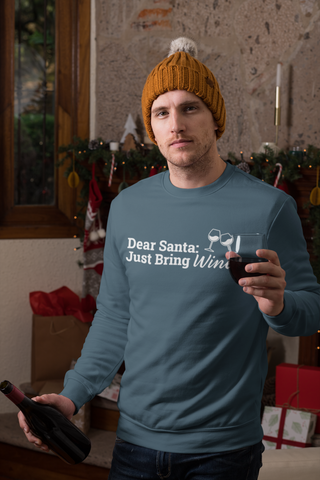 Image of Dear Santa Just Bring Wine!! - Long Sleeve Tee