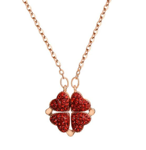 Image of New Valentines & Mother's Day Enamel Rose Fashion Necklace in Gift Box