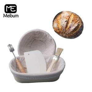 Bread Making Kit with Two Rattan Dough Proving Baskets plus Dough Knife Brush Scraper Fermentation Baguette Round Loafs French Bread