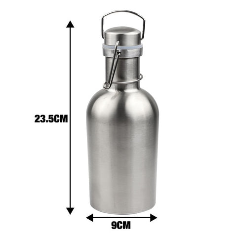 Image of 32OZ or 64OZ Stainless Steel Beer Growler Portable Beer Barrel with Secure Swing Top Lid Craft Beer & Home Brew Bottle Airtight Seal