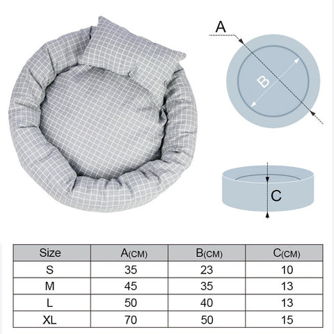 Image of Cat & Dog Lounger Bed Oval Basket Shaped Cotton Plush Sofa Mattress Pet Supplies