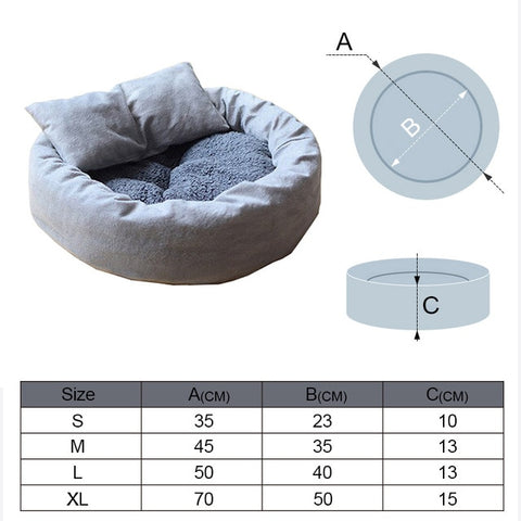 Image of Cat & Dog Lounger Bed Oval Basket Shaped Cotton Plush Sofa Mattress Pet Supplies