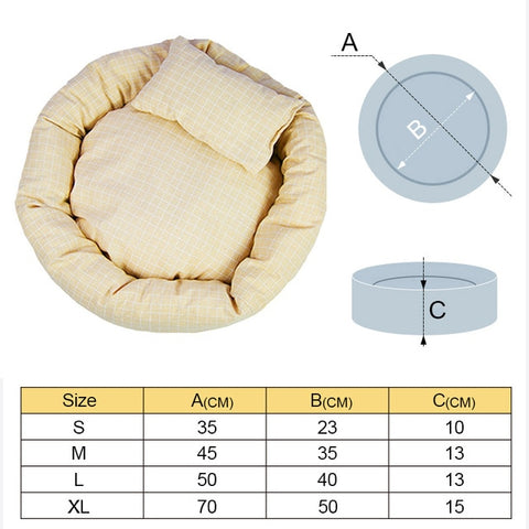 Image of Cat & Dog Lounger Bed Oval Basket Shaped Cotton Plush Sofa Mattress Pet Supplies