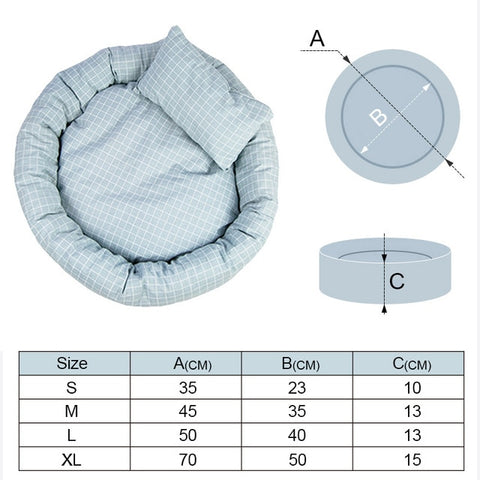 Image of Cat & Dog Lounger Bed Oval Basket Shaped Cotton Plush Sofa Mattress Pet Supplies