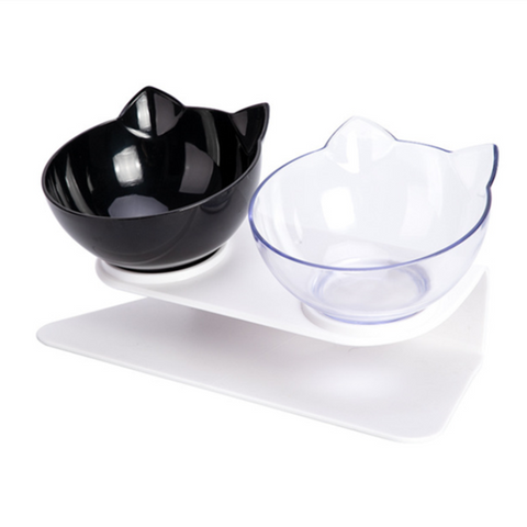 Image of Raised Double Pet Food Bowls With Stand for Pet Food and Water Bowls For Cats Dogs Feeders Pet Products