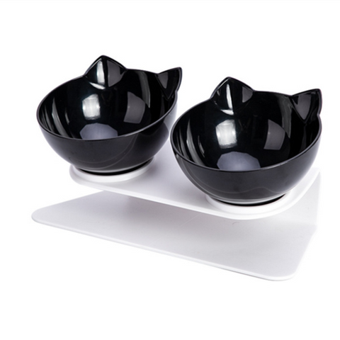 Image of Raised Double Pet Food Bowls With Stand for Pet Food and Water Bowls For Cats Dogs Feeders Pet Products