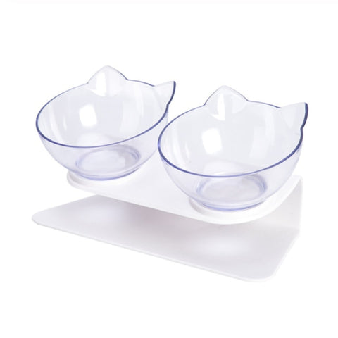 Image of Raised Double Pet Food Bowls With Stand for Pet Food and Water Bowls For Cats Dogs Feeders Pet Products