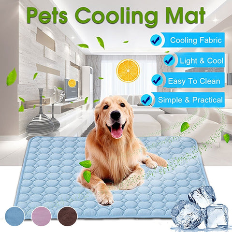 Image of Cooling Summer Pad For Dogs & Cats Blanket Sofa Breathable Pet Dog Bed Summer Washable For Small Medium Large Dogs Car