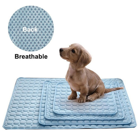 Image of Cooling Summer Pad For Dogs & Cats Blanket Sofa Breathable Pet Dog Bed Summer Washable For Small Medium Large Dogs Car