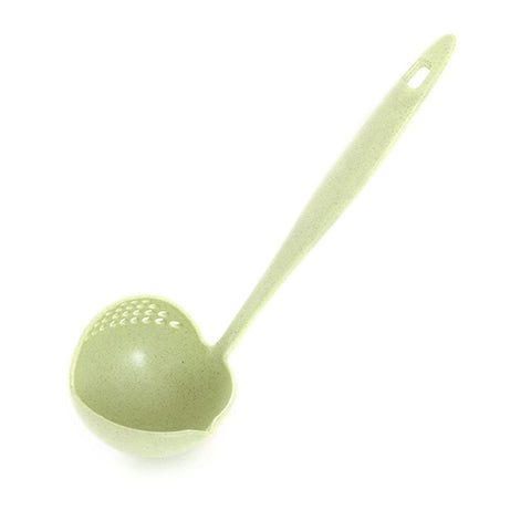 Image of Hot Selling 2 in 1 Long Handle Soup Spoon Home Strainer Cooking Colander Kitchen Scoop Plastic Ladle Tableware