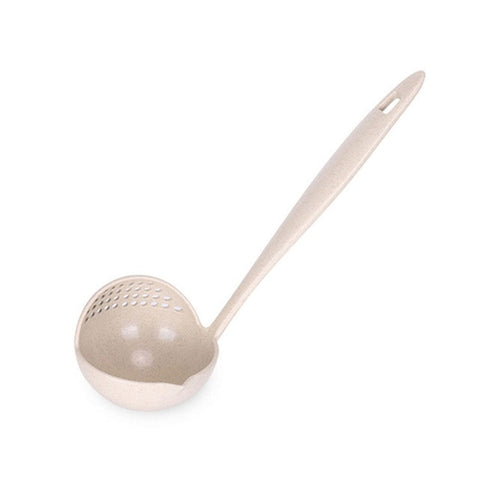 Image of Hot Selling 2 in 1 Long Handle Soup Spoon Home Strainer Cooking Colander Kitchen Scoop Plastic Ladle Tableware