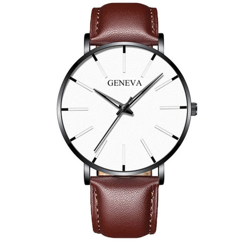 Image of Minimalist Men's Fashion Ultra Thin Watches Simple Men Business Stainless Steel Mesh Belt Quartz Watch Relogio Masculino