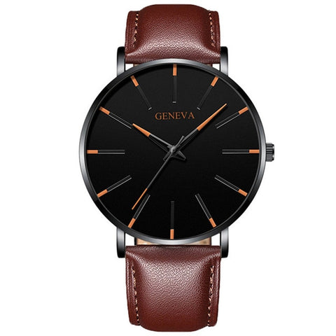 Image of Minimalist Men's Fashion Ultra Thin Watches Simple Men Business Stainless Steel Mesh Belt Quartz Watch Relogio Masculino