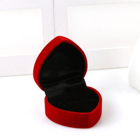 Image of Rose Love Heart Romantic Wedding Ring Box Cases Earring Pendant Necklace Jewelry Display Gift Box Case