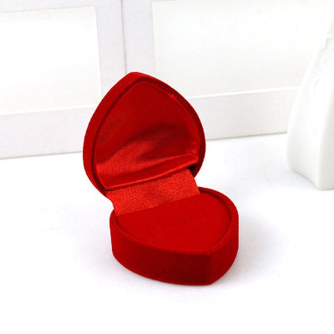 Image of Rose Love Heart Romantic Wedding Ring Box Cases Earring Pendant Necklace Jewelry Display Gift Box Case