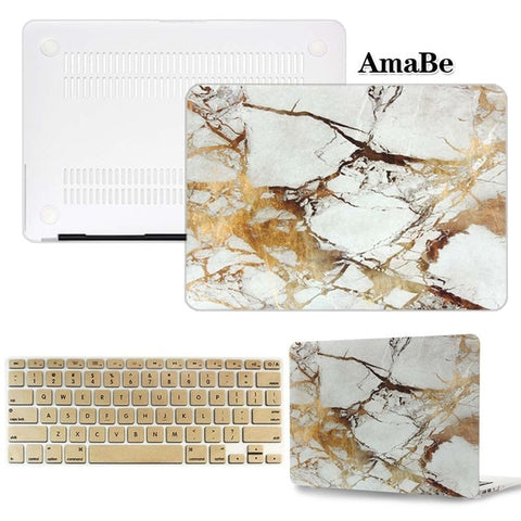 Image of Hard Shell Laptop Protector Case + Keyboard Cover for Apple MacBook Air Pro Retina 11 12 13 15 inch