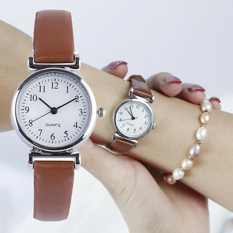 Image of Classic Women's Casual Quartz Leather Band Strap Watch Round Analog Clock Wrist Watches
