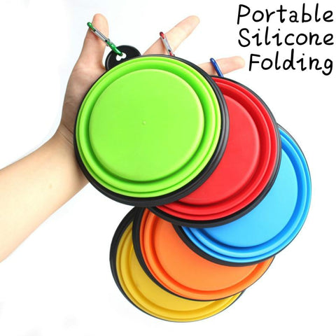 Image of Collapsible Folding Dog Bowl Water Bowl Kettle Pet Dog Food Bowl Dog Bowl Portable Pet Travel Bowl