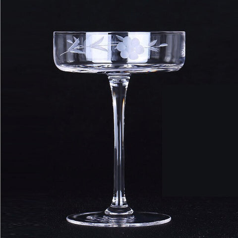 Image of Classic Wine & Cocktail Crystal Glasses Lead-Free Crosscut Martini Margarita Goblet Wine Cup