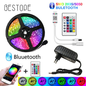 Bluetooth LED Flexible Ribbon RGB Strip Lights with Remote Control in Multiple Sizes from 5M (~15') to 20M (~60')