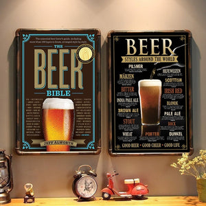 Retro Restaurant & Vintage Beer Poster Cafe Bar Man Cave Apartment Wall Art Decoration Painting Pictures Cold Craft Beer Murals