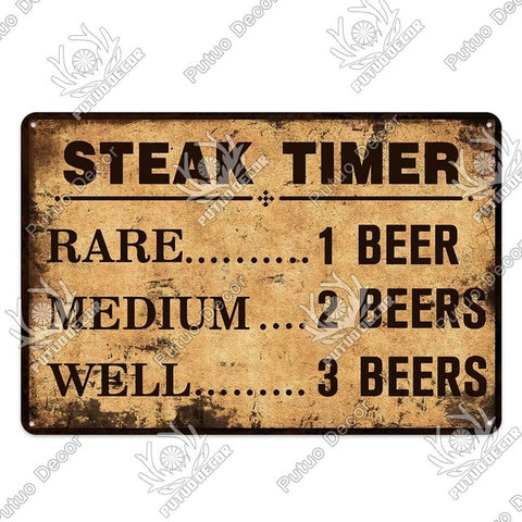 Image of Funny Metal Beer Signs Plaque Vintage Tin Plated Wall Decor for Bar Pub Club Man Cave