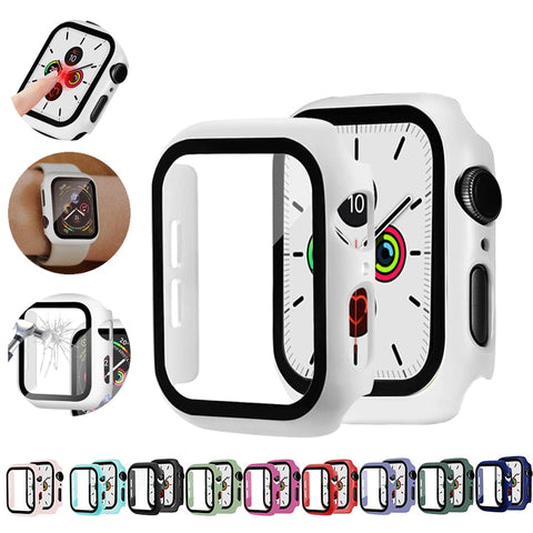 Image of Glass & Case Protectors For Apple Watch Series 1 through 6 (38 MM/40 MM/42MM/44MM)