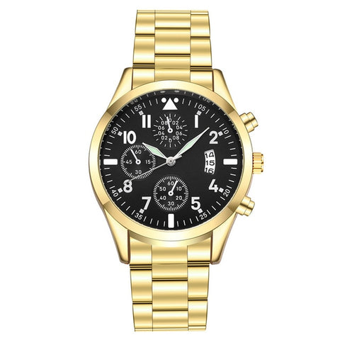 Image of Quartz Men's Wristwatch Luminous Classic Calendar Mens Business Steel Watch