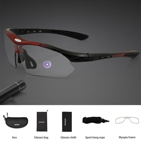 Image of Photochromic Cycling Sunglasses Men Women Sport Road Mountain Bike Bicycle Glasses Cycling Glasses Eyewear Protection Goggle