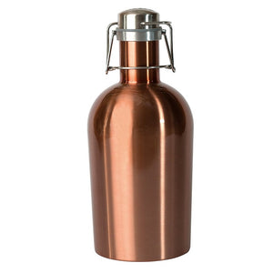 Real and Colorful 64OZ Single Wall Insulated Stainless Steel Home Brew Beer Growler 1.9L Secure Swing Top Lid Craft Beer Bottle Saver Flip Cap BPA Free