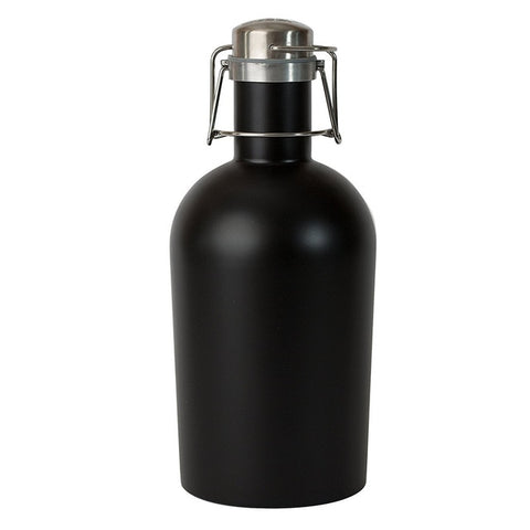 Image of Real and Colorful 64OZ Single Wall Insulated Stainless Steel Home Brew Beer Growler 1.9L Secure Swing Top Lid Craft Beer Bottle Saver Flip Cap BPA Free