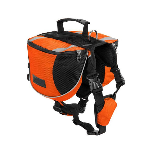 Image of Dog Outdoor Backpack with Reflective Adjustable Saddle Bag Harness Carrier For Traveling Hiking Camping Safety Pet Supplies