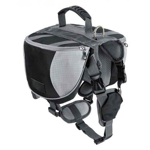 Image of Dog Outdoor Backpack with Reflective Adjustable Saddle Bag Harness Carrier For Traveling Hiking Camping Safety Pet Supplies