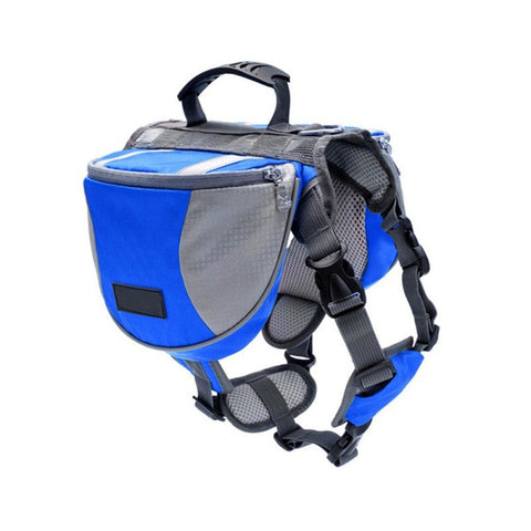 Image of Dog Outdoor Backpack with Reflective Adjustable Saddle Bag Harness Carrier For Traveling Hiking Camping Safety Pet Supplies