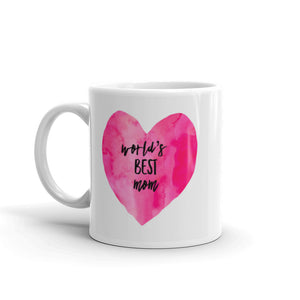 World's Best Mom Mug with Pink Heart