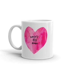 World's Best Mama Mug with Pink Heart