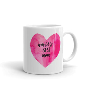 World's Best Mom Mug with Pink Heart