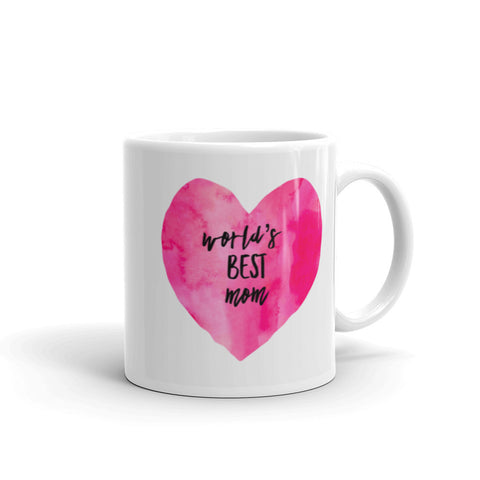 Image of World's Best Mom Mug with Pink Heart