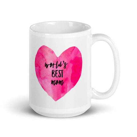 Image of World's Best Mom Mug with Pink Heart